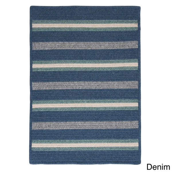 Colonial Mills Sterling Braided Reversible Rug USA Made - 8& x 10& - Blue