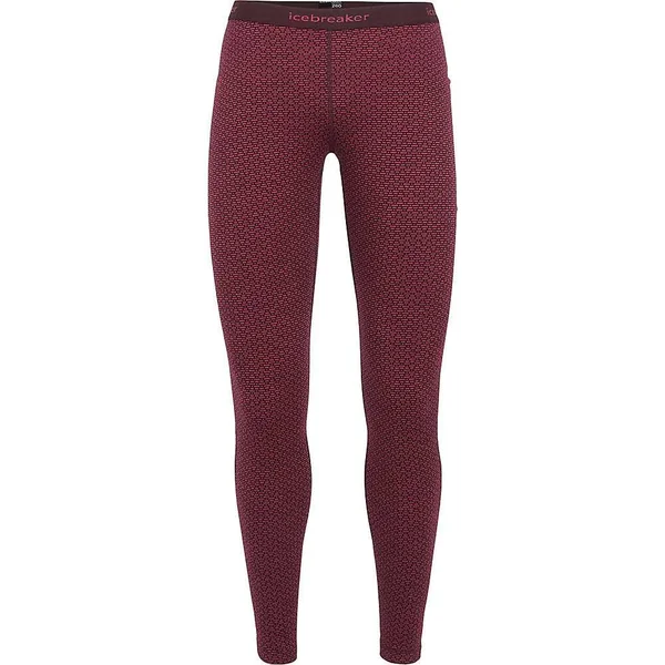 Icebreaker Women's 250 Vertex Legging - XL - Mountain Dash Jacquard Prism - Velvet