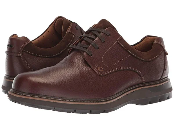 Clarks Men's Un Ramble Lo Oxford Mahogany Leather 10