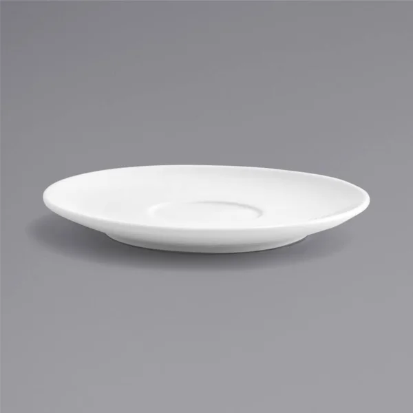 Front of The House DBB003WHP23 Spiral 6x22 White Round Porcelain Bouillon, Cream Soup Saucer - 12/Case