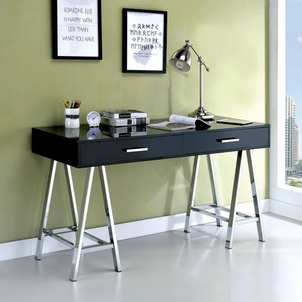 Furniture of America Camden Contemporary Style Chrome Leg Computer Desk