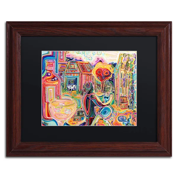 Trademark Fine Art ALI5645-W1620BMF The Cow Sees Everything by Josh Byer, Black Matte, Wood Frame 16x20-Inch