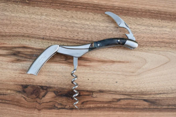 Laguiole en Aubrac Brushed Sommelier Waiter's Corkscrew with Chestnut Buckeye Burl Blue Handle