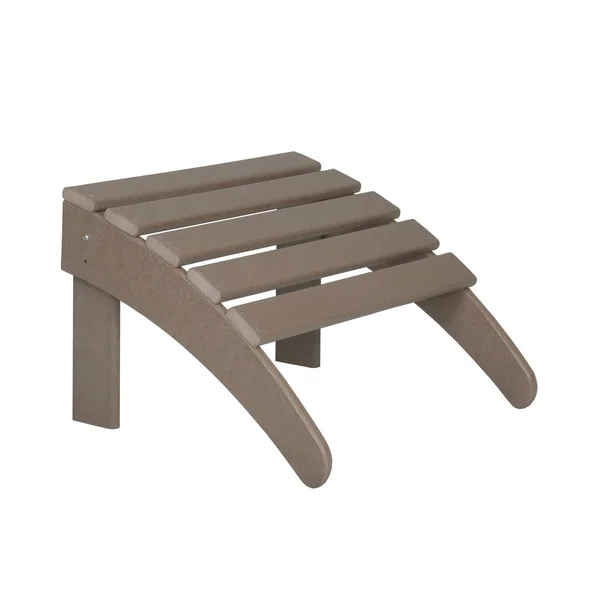 Outdoor Patio Folding Adirondack Ottoman, Weathered Wood