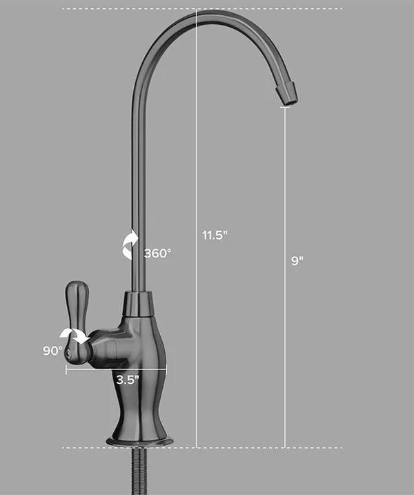 Brondell - Water Filter Faucet in Brushed Nickel, Universal Sink Faucet for Water Filtration Systems - REVERSE Osmosis, Ro, Unde