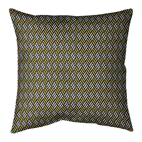 Porch & den Fallatin Classic Stripe Diamonds Throw Pillow - 16 x 16 - Blue - Faux Suede