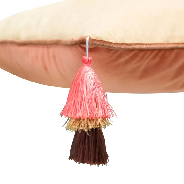 Edie at Home Velvet Reversible Tassel Decorative Pillow - Tigerlily/Marigold - Blue