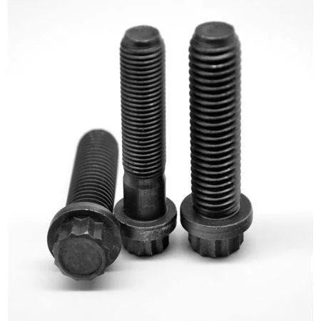 9/16-18 x 2 Fine Thread 12-Point Flange Screw Alloy Steel Thermal Black Oxide Pk 5