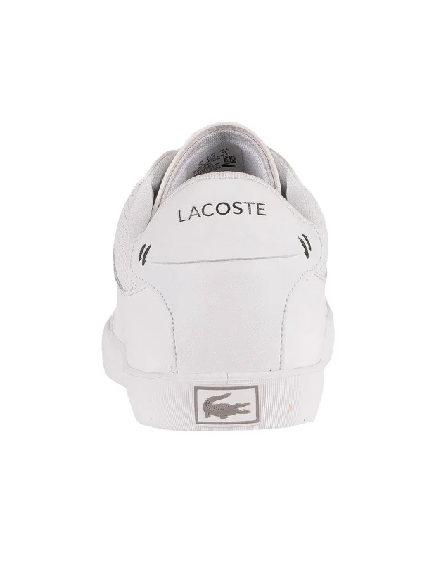 Lacoste Court Master Perf Stripe Sneakers in White Leather
