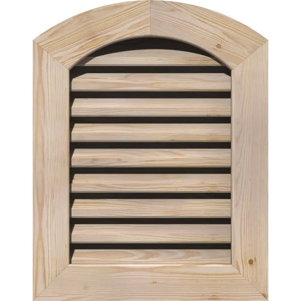Ekena Millwork 14-in W x 34-in H Arch Top Gable Vent (19-in W x 39-in H Frame Size): Unfinished, Functional, Smooth Pine Gable V
