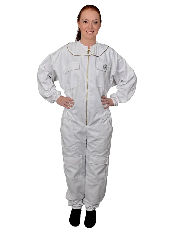 Humble Bee Polycotton Beekeeping Suit with Round Veil (Small), Linen White