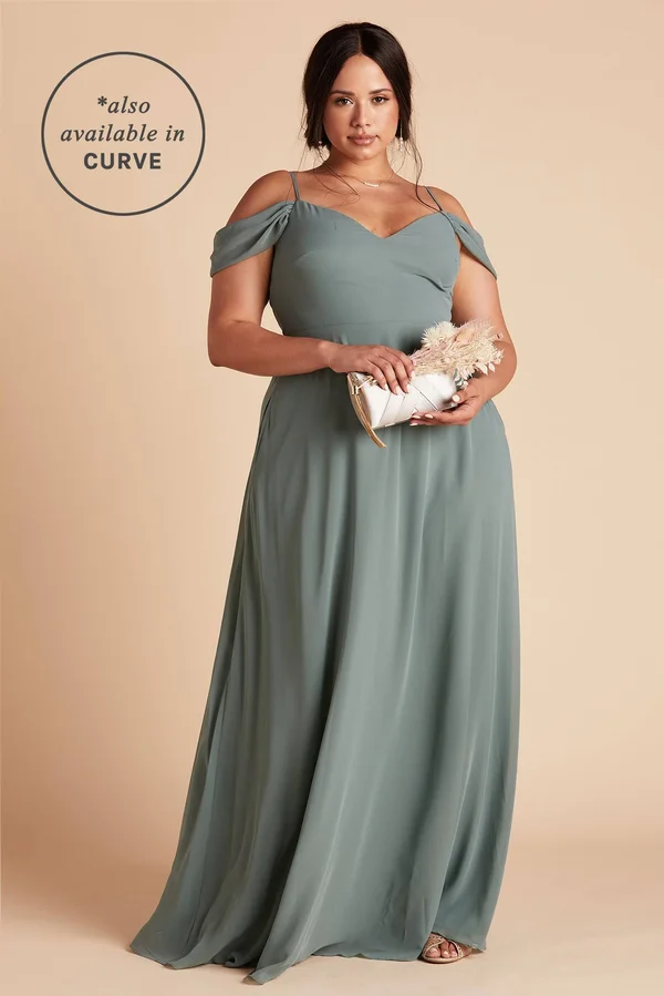 Birdy Grey Devin Convertible Chiffon Bridesmaid Dress in Sea Glass M, Sea Glass, No Slit