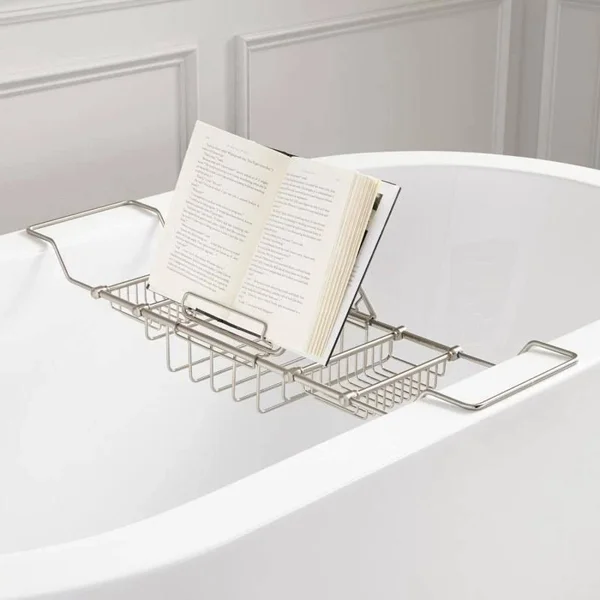Signature Hardware 902478-r Nottingham Brass Tub Caddy - Nickel, Silver