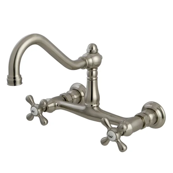 Kingston Brass KS3241AX Vintage 8x22 Wall-Mounted Two-Handle Vessel Sink Faucet - Polished Chrome