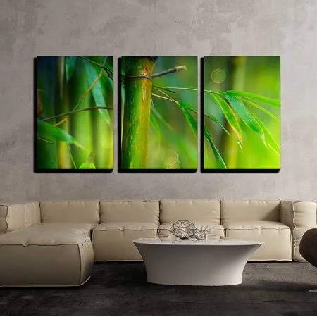 Wall26 3 Piece Canvas Wall Art - Bamboo - Modern Home Decor Stretched and Framed Ready to Hang - 24 inchx36 inchx3 Panels