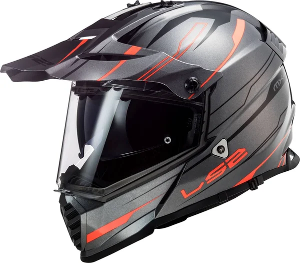 LS2 MX436 Pioneer Evo Knight - Enduro Helmet - Grey/Orange - XXL
