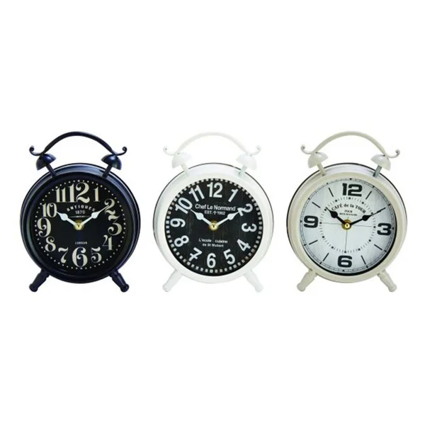 Benzara Outstanding Metal Table Clock 3 Assorted