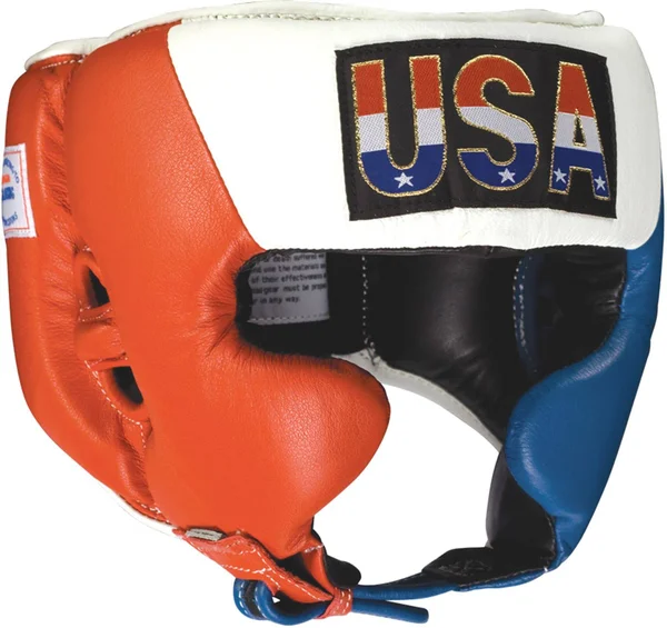 Ringside Competition Boxing Headgear with Cheeks - Red/White/Blue - XL