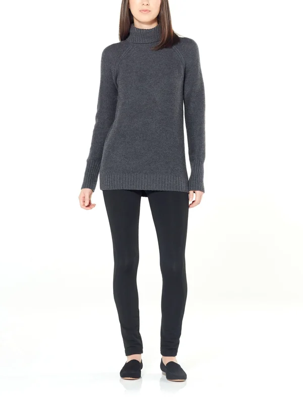 Icebreaker Womens Size L Waypoint Heathered Charcoal Black Merino Wool
