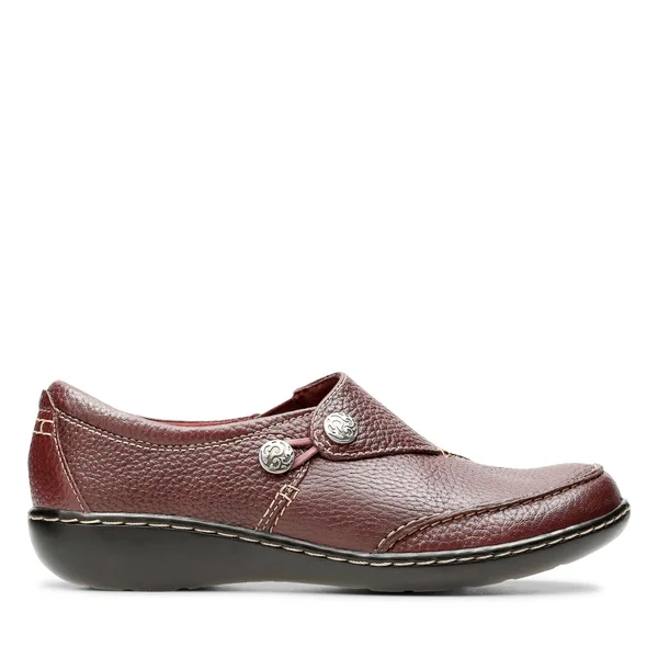 Clarks Ashland Lane Q Women's Shoes - 9 Wide, Burgundy
