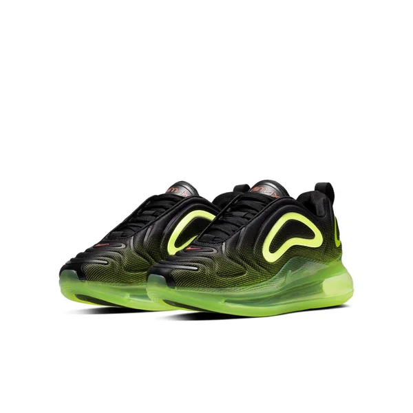 Nike Air Max 720 Little/Big Kids& Shoes in Black/Volt - Size: 7Y, AQ3196-005