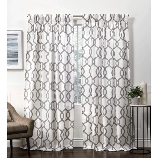 Exclusive Home Kochi Linen Blend Pinch Pleat Curtain Panel Pair, Size: 27 x 96