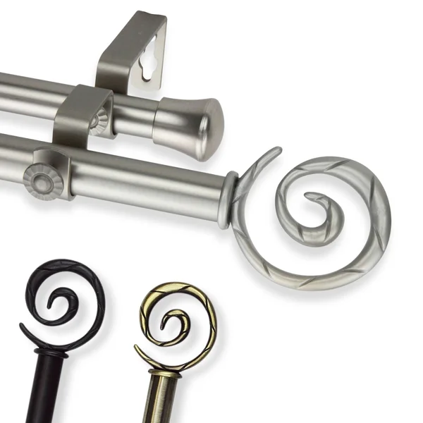 Rod Desyne Spiral Double Curtain Rod - Black