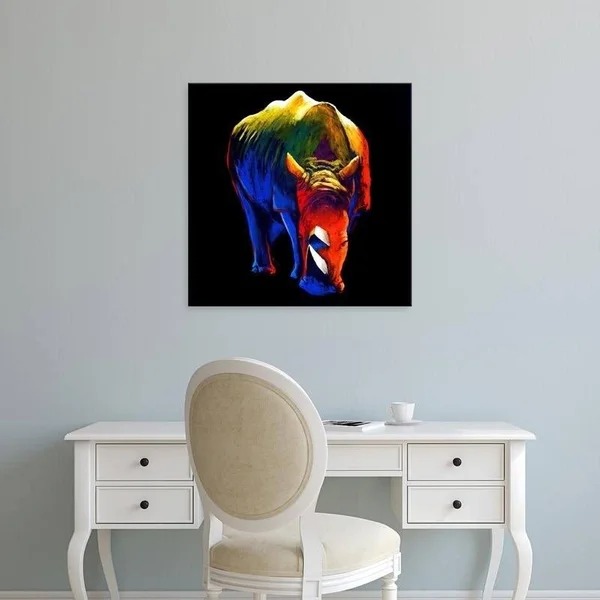 Easy Art Prints Clara Summer's 'The Rhino' Premium Canvas Art (N/A - 24 x 24)