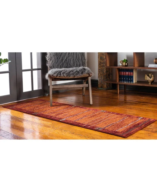 Unique Loom Autumn Foilage Terracotta 2& 6 x 10& 0 Runner Rug