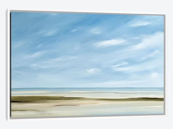 Framed Canvas Art (White Floating Frame) - Wonder II by Rick Fleury ( scenic & landscapes > Coastal > Beach Art u003