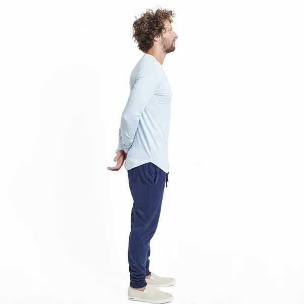 Goodlife Men's Tri-Blend L/S Scallop Crewneck T-Shirt - White