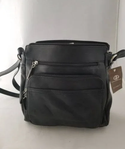 Giani Bernini Handbag, Nappa Front Zip Crossbody - Black