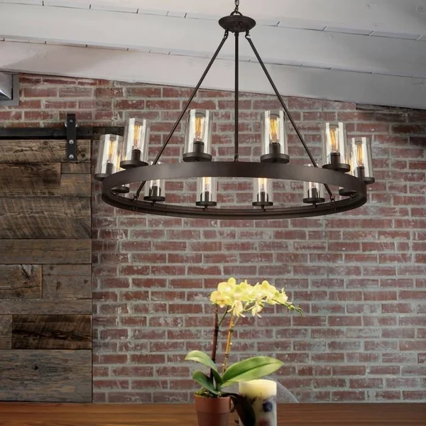 Artistry Lighting Four Light Chandelier Matte Black & Harvest Brass - Exact Size AC11082