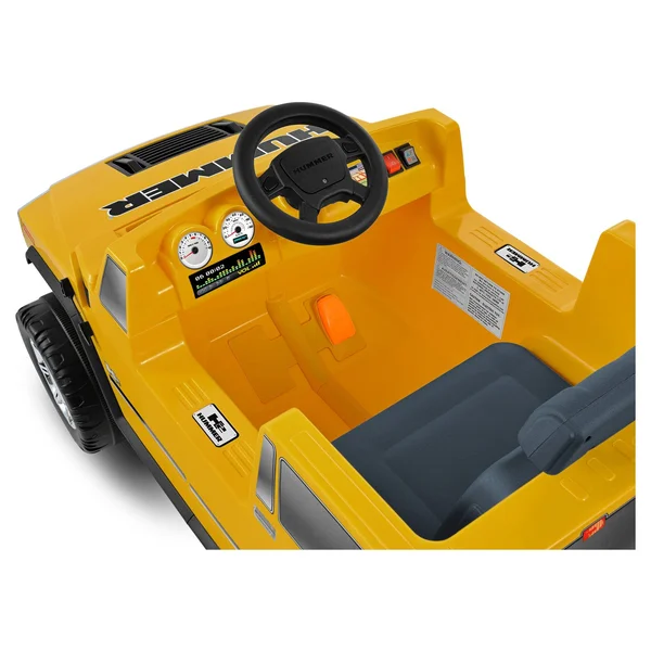 Kid Motorz 6V Hummer H2 Powered Ride-On - Yellow - 37 x 25 x 21