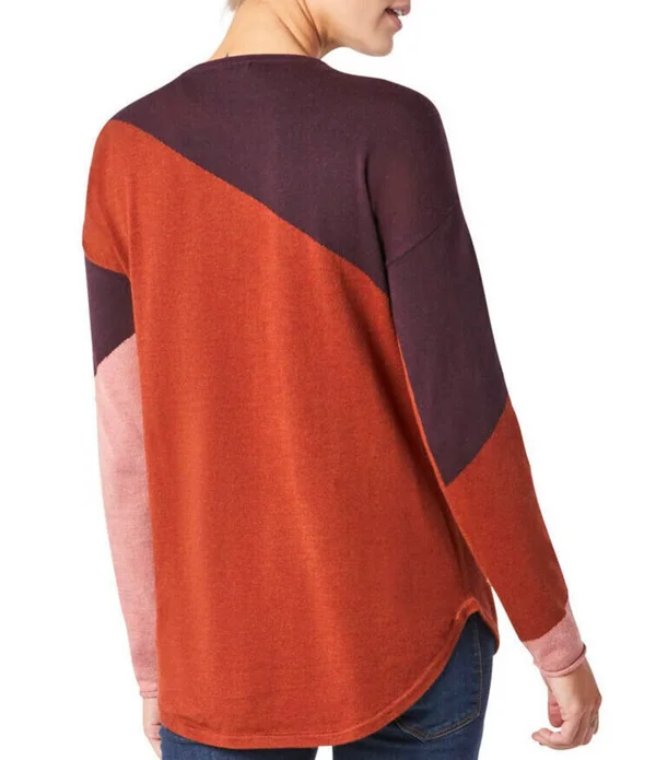 Smartwool Shadow Pine Colorblock Sweater - Women's Ginger Heather, M