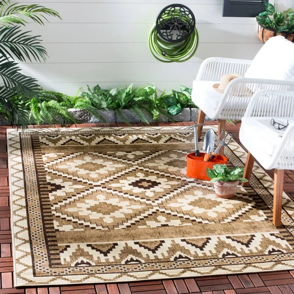 Safavieh Veranda VER096-0742 6&7x22 x 9&6x22 Green, Terracotta Area Rug