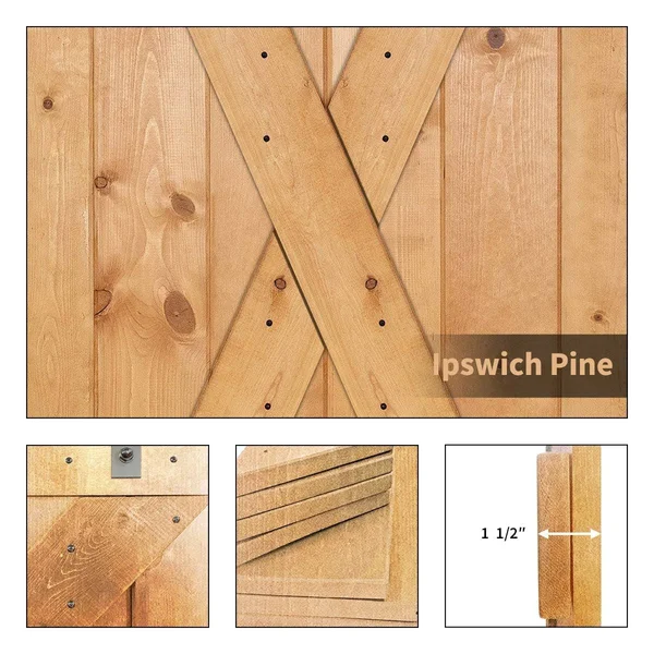 Akicon Paneled Wood Painted Double Barn Door Dk Series (Set of 2) - 72 - White