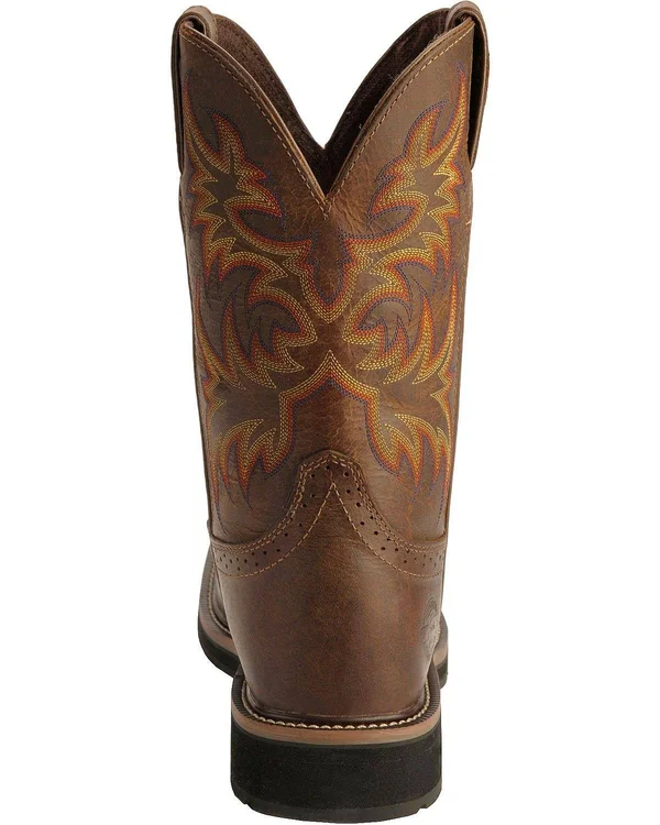 Justin Men's Rugged Tan Cowhide Stampede Work Boots
