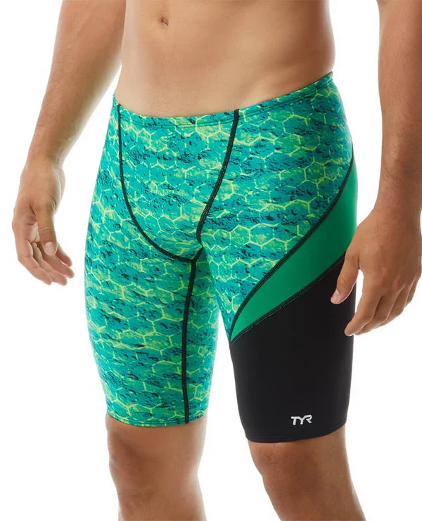 TYR Sago7a Mens Agran Wave Jammer Swimsuit - Green, 28