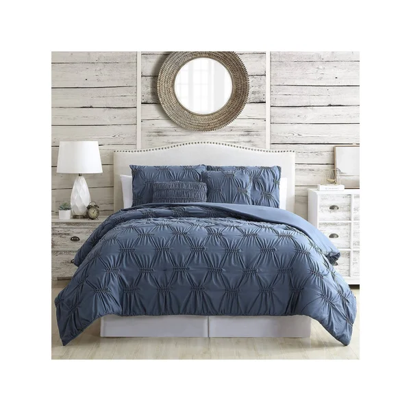 Modern Threads 5-Piece Queen Solid Textured Comforter Set in Alanis