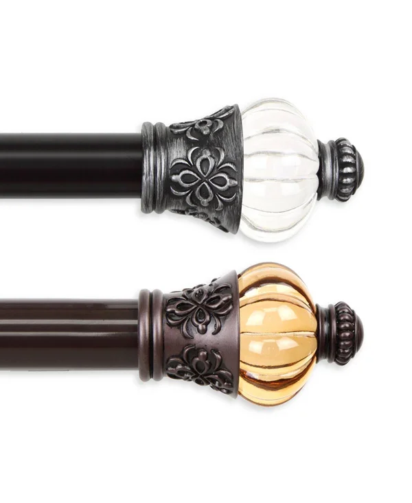 Rod Desyne Royal 1.5x22 Non-Telescoping Curtain Rod - Black 17 ft
