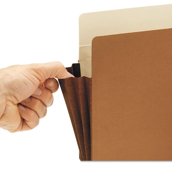 Smead SMD73691 Extra Wide Redrope End Tab File, Straight Cut, 5-1/4x22 Expansion, Letter, Dark Brown GUSSET, 10 per Box