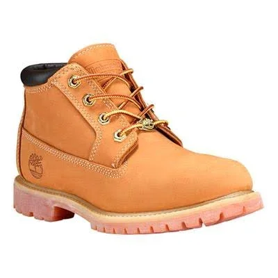 Timberland Nellie Waterproof Chukka Yellow, Womens Sneakers, Size US 6.5 - Color Wheat Nubuck with Black Collar