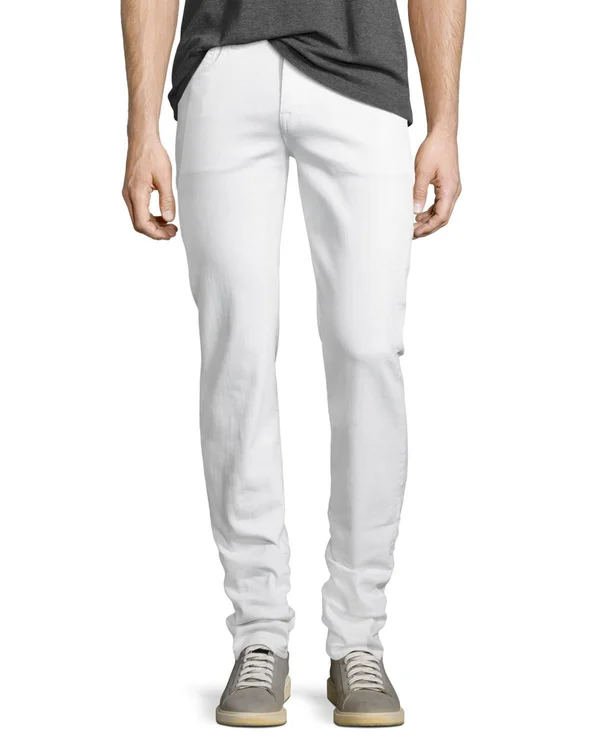 7 for All Mankind Men's Slimmy Luxe Performance Slim-Fit Jeans - White - Size 38