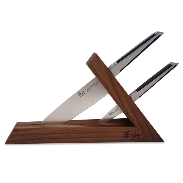 Cangshan TX Series 1021295 Sandvik 14C28N Swedish Steel Forged Tai 3-Piece Knife Block Set, Walnut