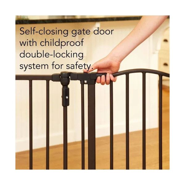 North States 3-in-1 Arched Decor Extra Wide Gate, Matte Bronze, 144x22
