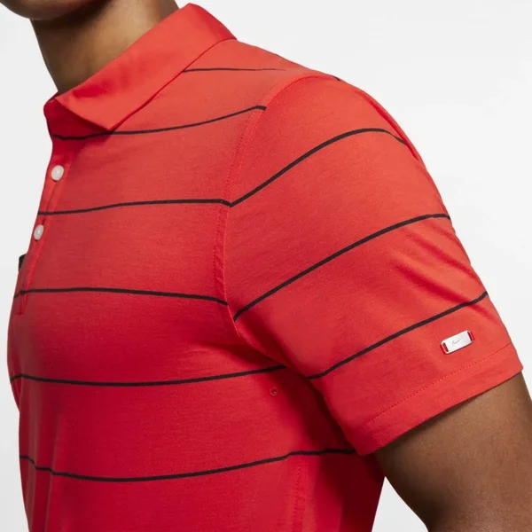 Nike Men's Stripe Player Golf Polo - Size: Small, Habanero Red