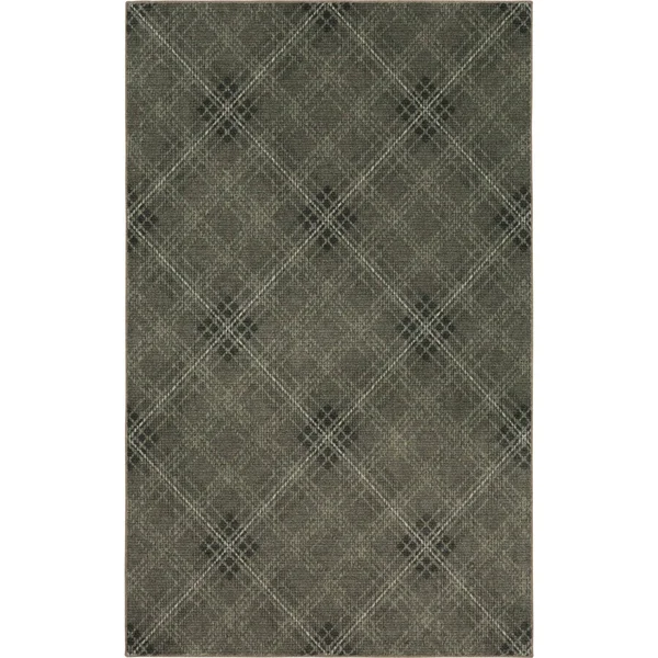 Mohawk Home Russell Charcoal 4 ft. x 6 ft. Plaid Area Rug - Grey