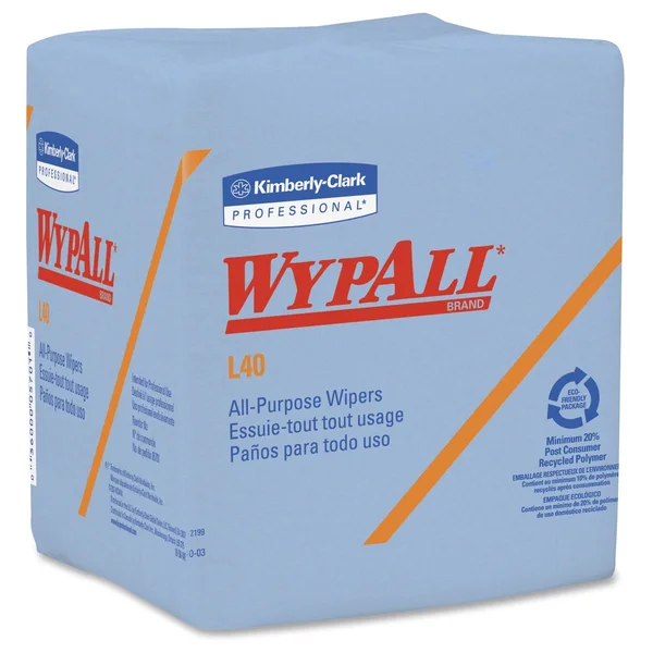 Kimberly-Clark KCC05776 L40 Wiper, Blue - 12 boxes, 56 count each