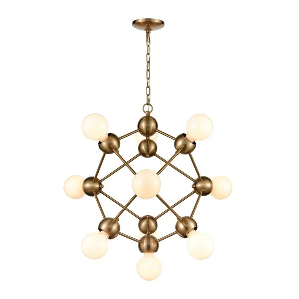 6-Light Metal Shade Chandelier in Oil Rubbed Bronze, Antique Brass Finish - Luxe-Glam Style, Gold